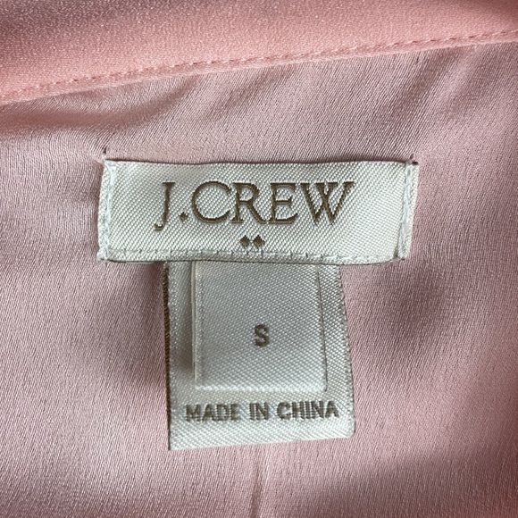 J. Crew Blush Pink Long Sleeve Tie Neck Blouse - Picture 9 of 9